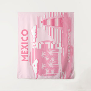 Tenture Tulum, Mexique, Art Voyage, Art Rose