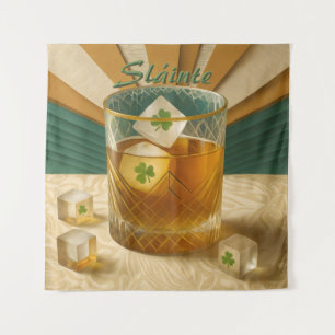 Tenture Tumbler Whiskey Irlandais Trèfle à Glace "Sláinte!
