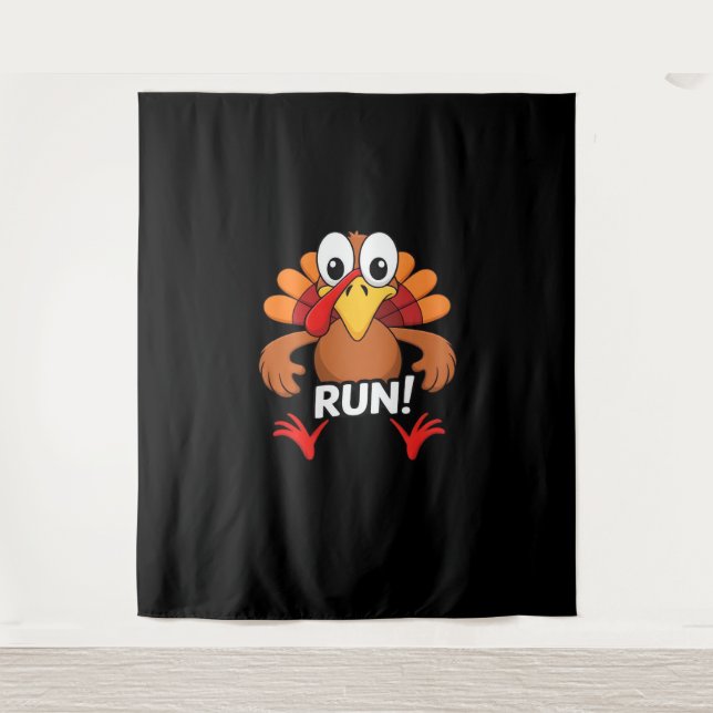 Tenture Turquie courir Thanksgiving en T-shirt classique (Devant)