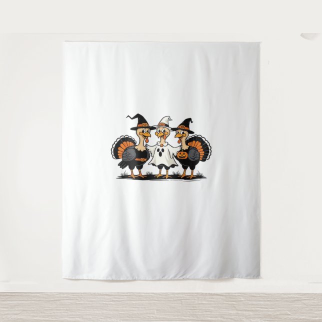 Tenture Turquie Halloween Boo, Thanksgiving Turquie, Éffra (Devant)