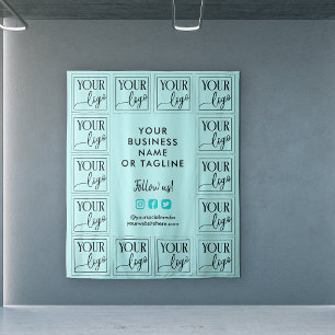 Tenture Turquoise Clair Votre Logo et Arrière-plan des Rés