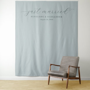 Tenture Turquoise Sérénité Juste Mariés Calligraphie