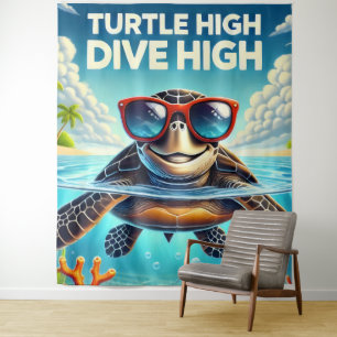 Tenture Turtle High Dive Artwork Perfect for Turtle Lovers