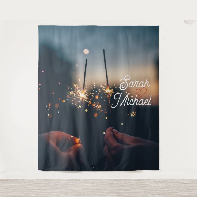 Tenture Twilight Spark Romance – Élégant Éclat de Mariage  (Devant)