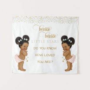 Tenture Twinkle Little Star Bébé Filles Jumelles Ethniques