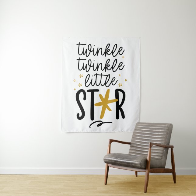 Tenture Twinkle Twinkle Little Star Doodle (En situation)
