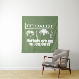 Tenture Types d'herbes herboriste