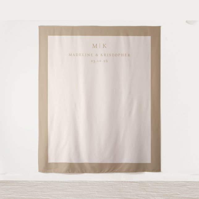 Tenture Typographie beige sophistiquée (Devant)