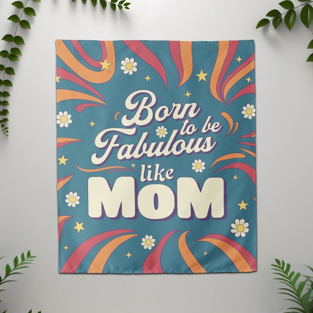 Tenture Typographie de citation de maman rétro psychédéliq (Créateur téléchargé)