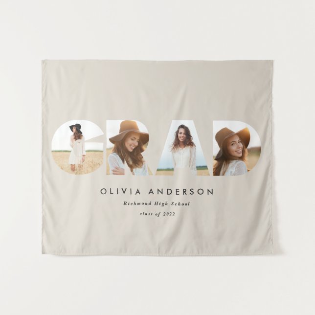 Tenture Typographie géométrique moderne diplôme d'arc phot (Devant (Horizontal))