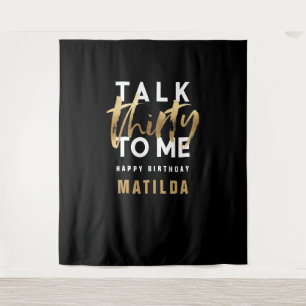 Tenture Typographie minimale moderne or script 30 ans