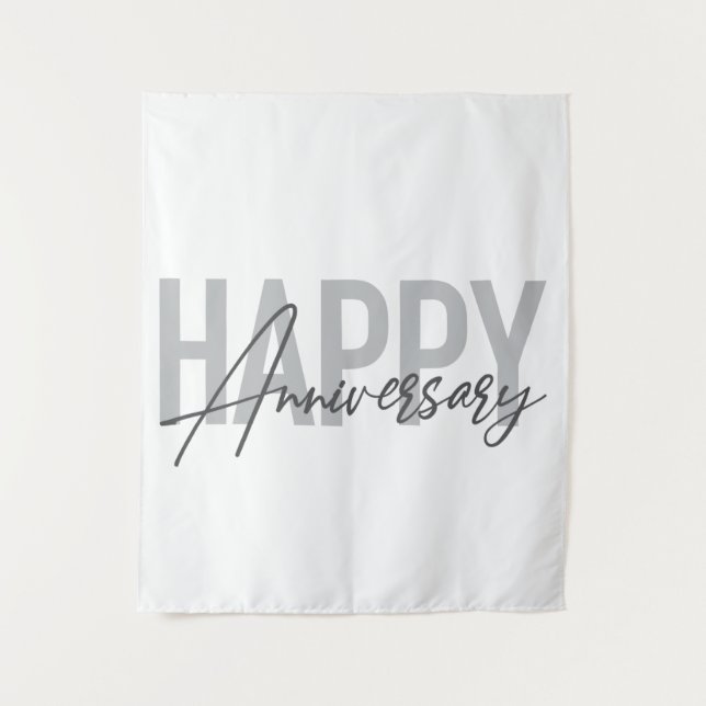 Tenture Typographie moderne, simple, cool Joyeux anniversa (Devant)