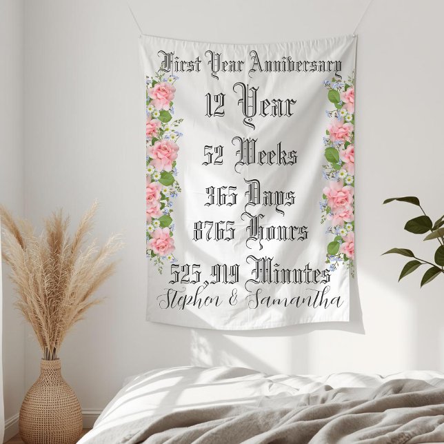 Tenture Typographie personnalisée du premier anniversaire  (Créateur téléchargé)