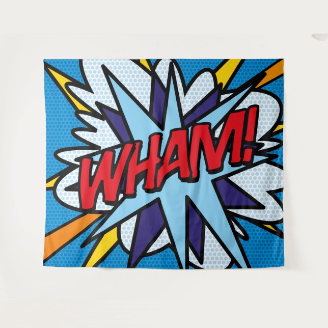 Tenture TYPOGRAPHIE WHAM Bande Dessinée Pop Art Cool (Devant (Horizontal))