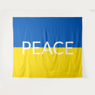 Tenture Ukraine bleu paix jaune drapeau de texte personnal