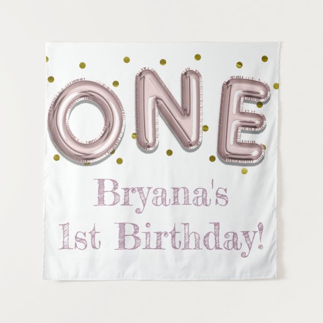 Tenture Un ballon rose & or Party Photo fond (Devant)