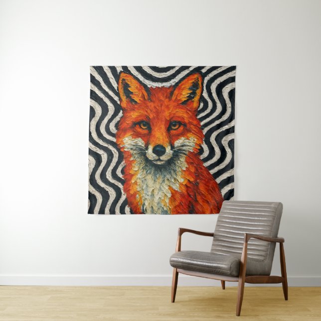 Tenture Un beau renard rouge  (En situation)