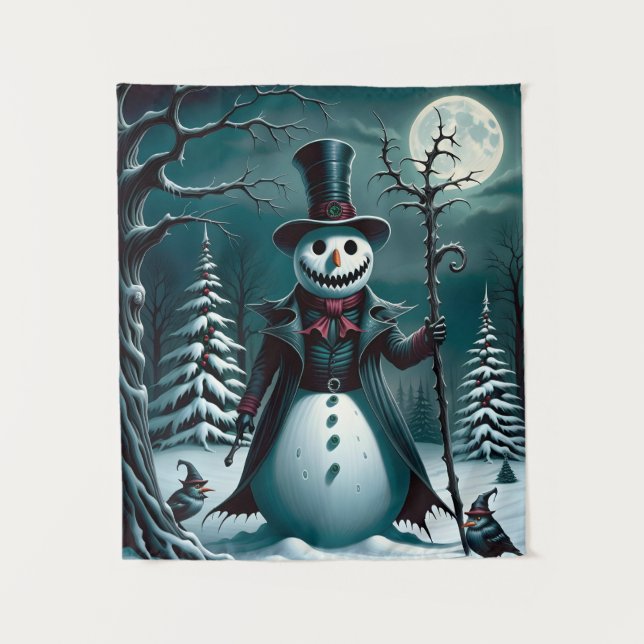 Tenture Un bonhomme de neige effrayant (Devant)