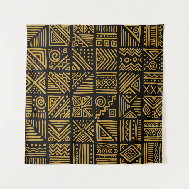 Tenture Un clash africain : une tribu ethnique sans coutur (Devant)