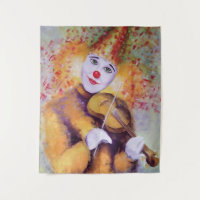 Un clown doux jouant du violon