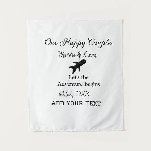 Tenture Un couple heureux, l'aventure de mariage commence  (Devant)