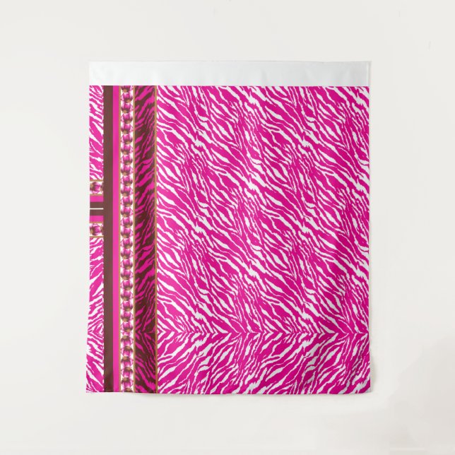Tenture Un motif floral complexe en rose et blanc, art (Devant)