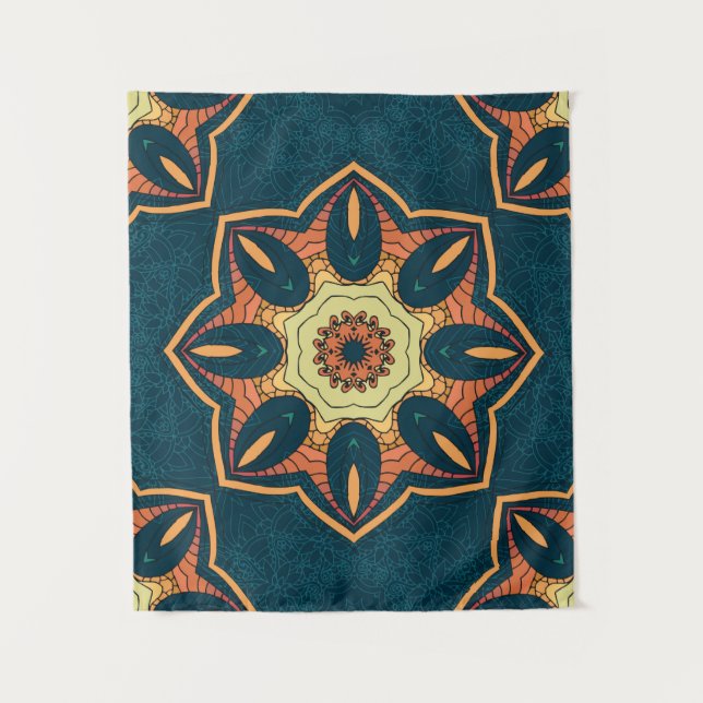 Tenture Un motif sans couture ethnique avec mandala. illus (Devant)