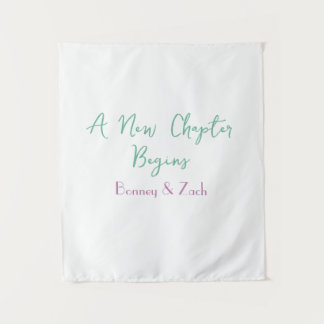 Tenture un nouveau chapitre commence couple marié nom vert