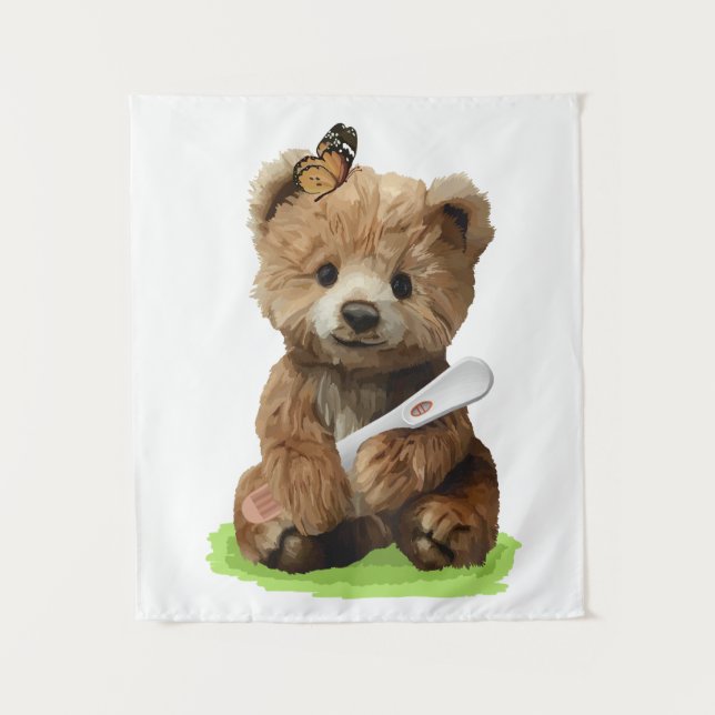 Tenture Un ours en peluche marron mignon (Devant)