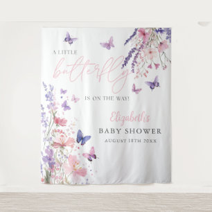Tenture Un petit Baby shower à papillon - fond photo