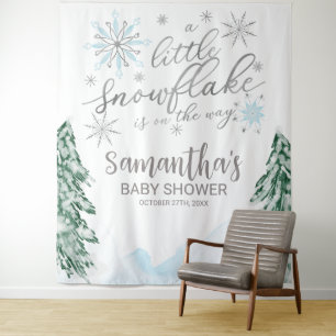 Tenture Un petit Baby shower d'hiver Snowflake Contexte