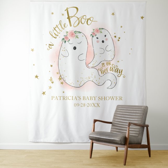 Tenture Un petit Boo Halloween Baby shower fille fond (En situation)