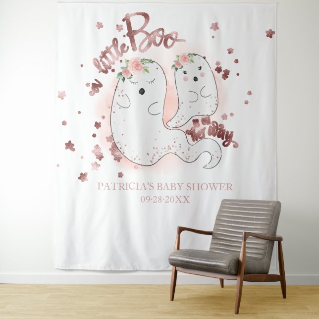 Tenture Un petit Boo Halloween Baby shower fille fond (En situation)