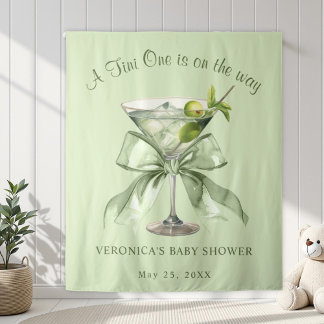 Tenture Un petit One est en route Bow Martini Baby Shower