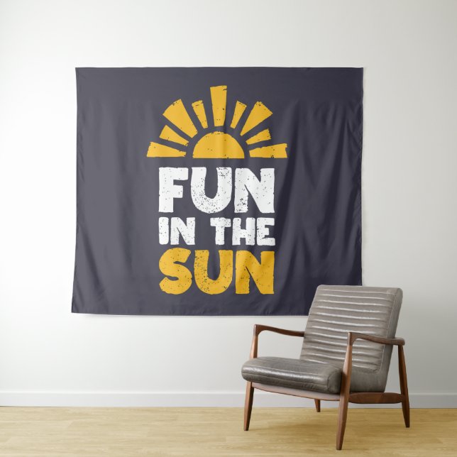 Tenture Un signe qui dit plaisir sur le soleil (En situation (horizontale))