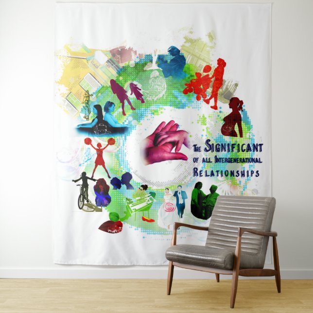 Tenture Une affiche sur la relation d'une fille avec le pa (En situation)