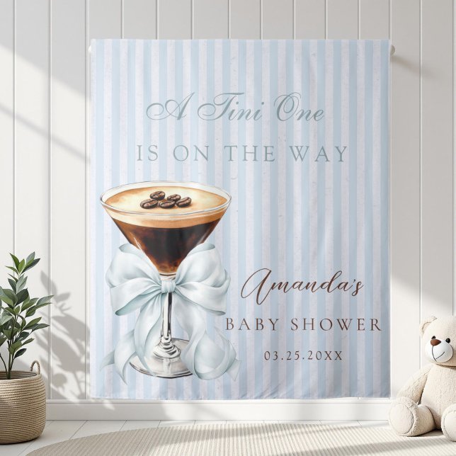 Tenture Une Baby Shower A Tini One Espresso Martini (Espresso Martini Baby shower Boy Decoration Banner)