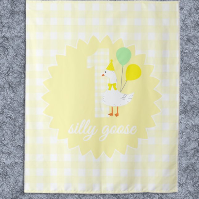 Tenture Une drôle d'oie Gingham 1er anniversaire (Créateur téléchargé)