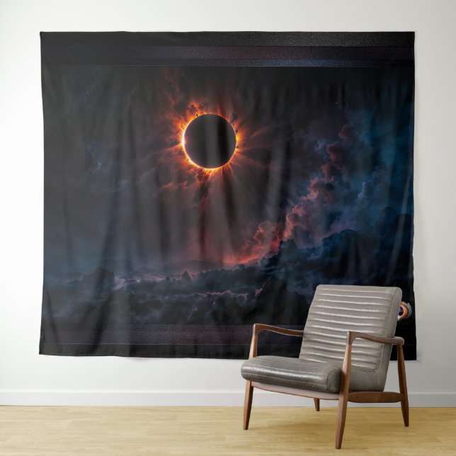 Tenture Une éclipse solaire époustouflante Art AI par Xzen (En situation (horizontale))