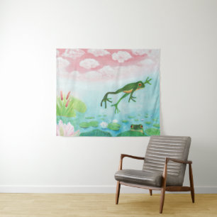 Tenture Une Grenouille S'Enfonce Dans L'Étang Illustration