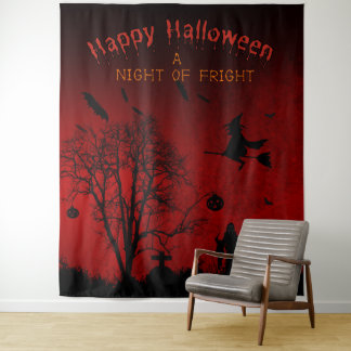Tenture Une nuit d'Halloween Éffrayante et effrayante