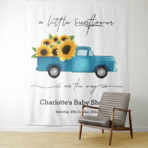 Tenture Une petite Baby Shower sur le thème du tournesol