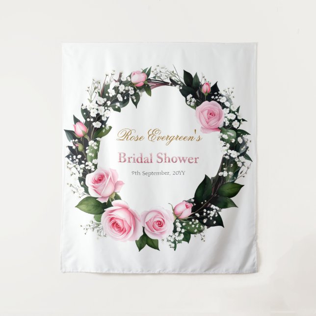 Tenture Une romance floue : Fête des mariées rose (Devant)