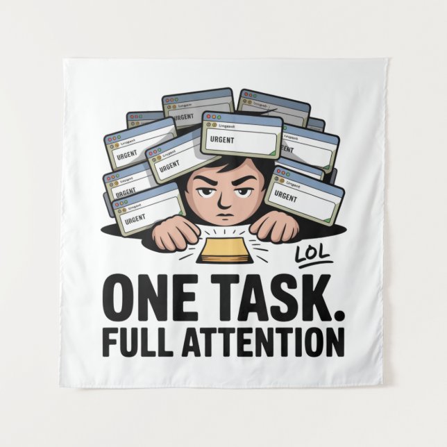 Tenture Une tâche. Pleine attention (Devant)