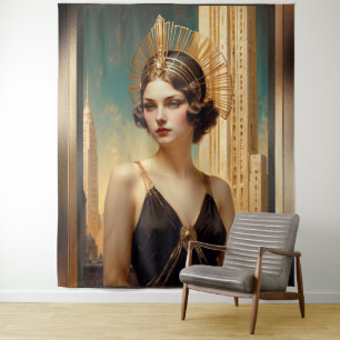 Tenture Une vision de l'élégance Art déco AI Art by Xzendo