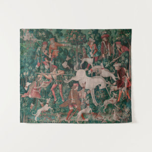 Tenture Unicorn Hunt Medieval Art, Unicorn Se Défend