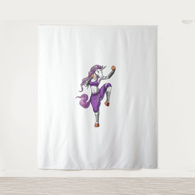 Tenture Unicorn Ninja Karate Kickboxe Muay Thai Martial (Devant)