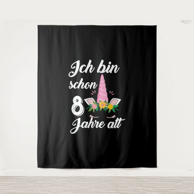 Tenture Unicorne Je suis l'Anniversaire de la licorne depu (Devant)