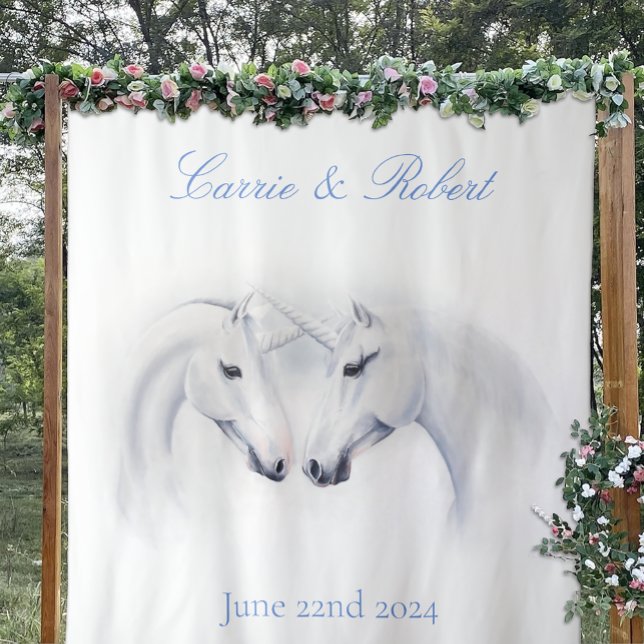 Tenture Unicornes blanches Aimer Couple (Créateur téléchargé)