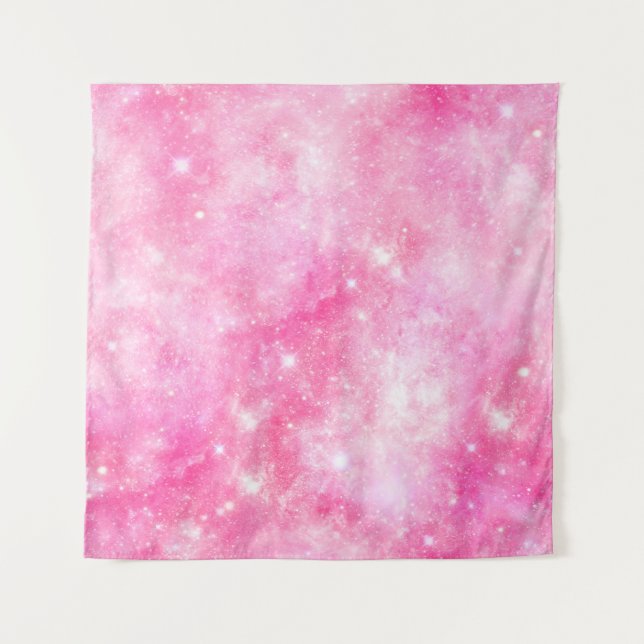 Tenture Univers de galaxie rose (Devant)